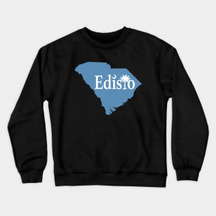 Edisto Island South Carolina State Outline Coastal Blue Crewneck Sweatshirt